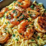 Shrimp Orzo in Lemon Garlic Sauce