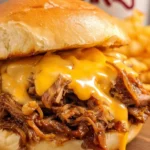 Slow Cooker Beef and Cheddar Sandwiches