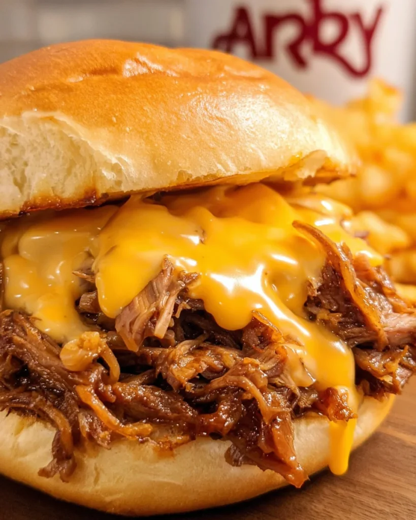 Slow Cooker Beef and Cheddar Sandwiches