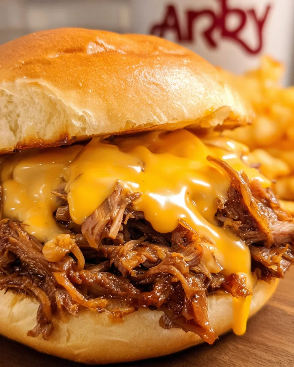 Slow Cooker Beef and Cheddar Sandwiches