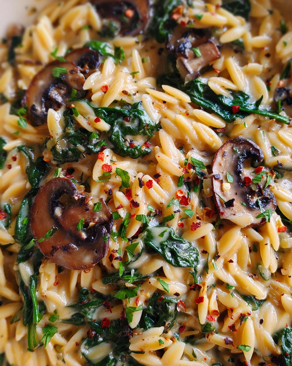 Spinach Mushroom Orzo 20 Spinach