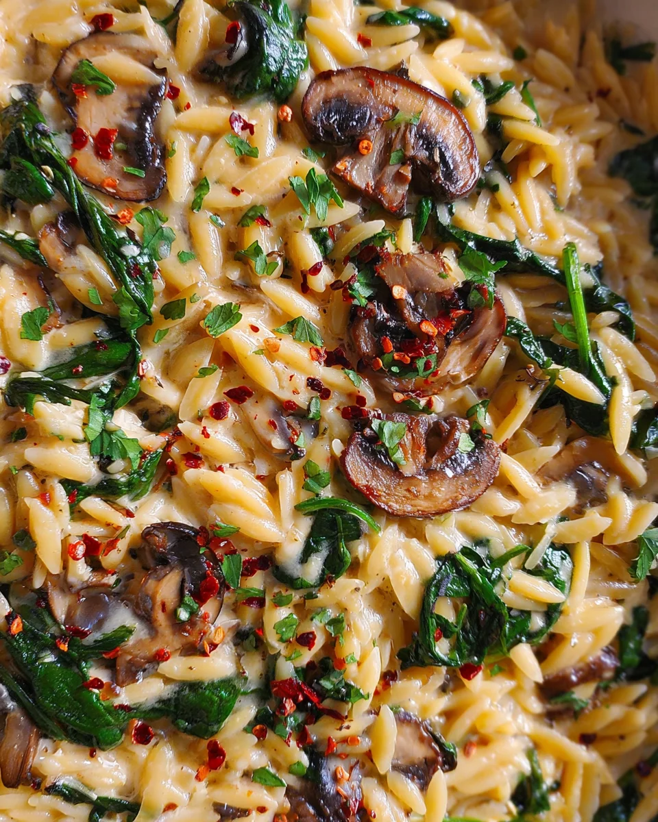 Spinach Mushroom Orzo 21 Spinach