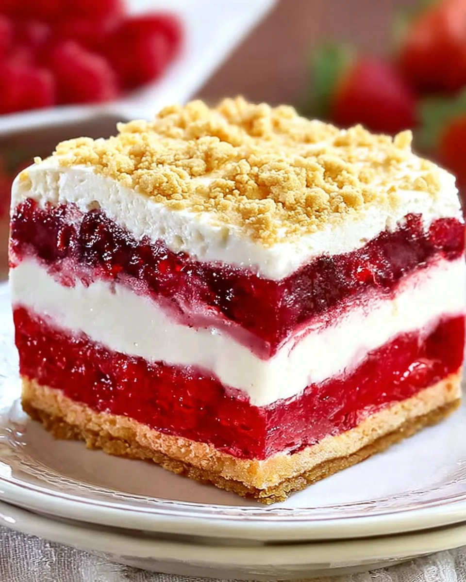 Summer Berry Jello Lasagna