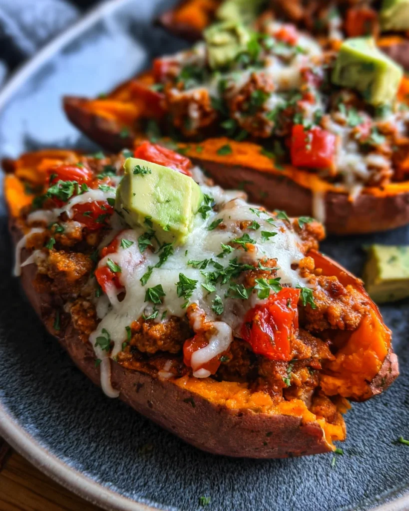 Turkey Taco Stuffed Sweet Potatoes
