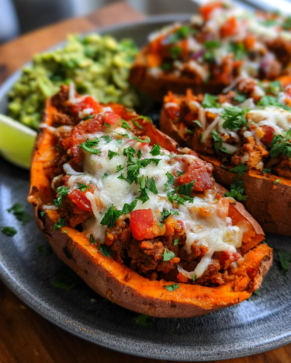 Turkey Taco Stuffed Sweet Potatoes 17 Turkey