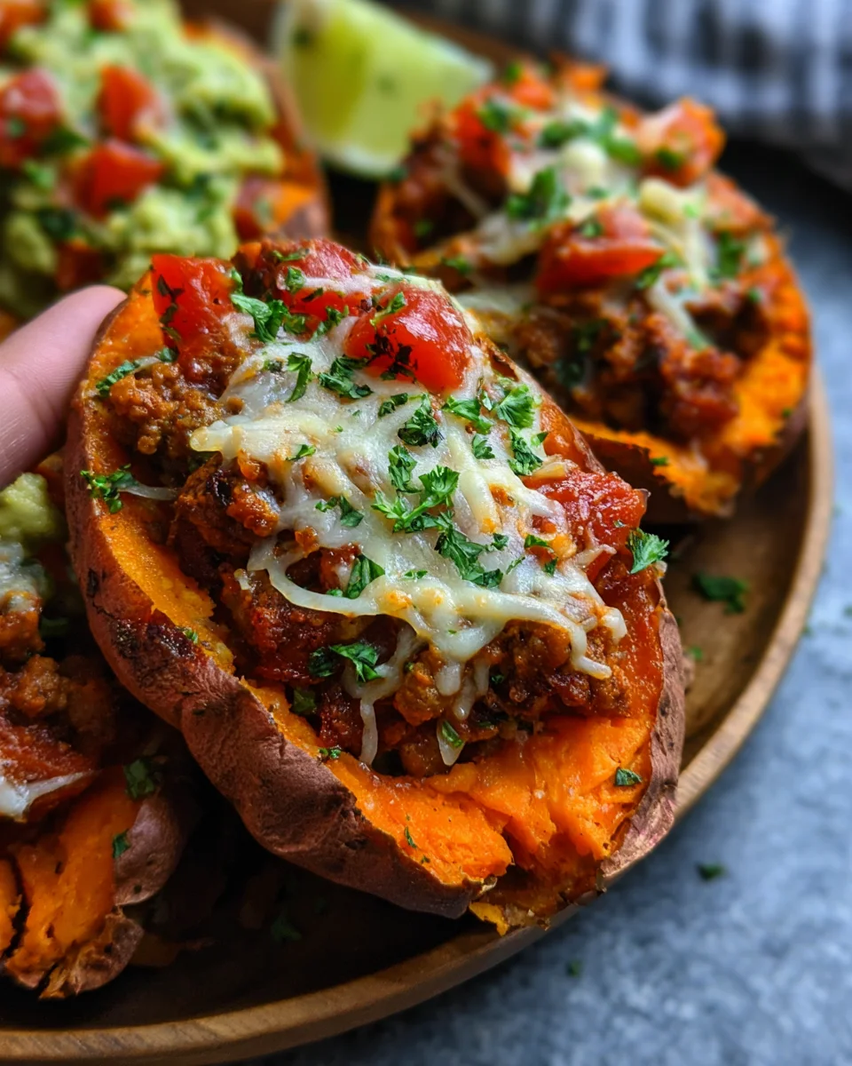 Turkey Taco Stuffed Sweet Potatoes 18 Turkey
