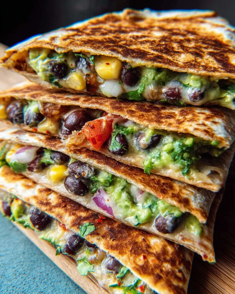 Vegan Quesadillas with Black Beans and Avocado