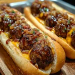 Bourbon BBQ Bacon Cheeseburger Meatball Subs Ready in 30 Minutes