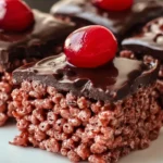 Chocolate Covered Cherry Rice Krispies Treats