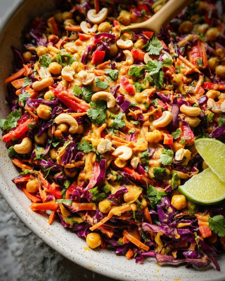 Chopped Thai-Inspired Chickpea Salad with Curry Peanut Dressing