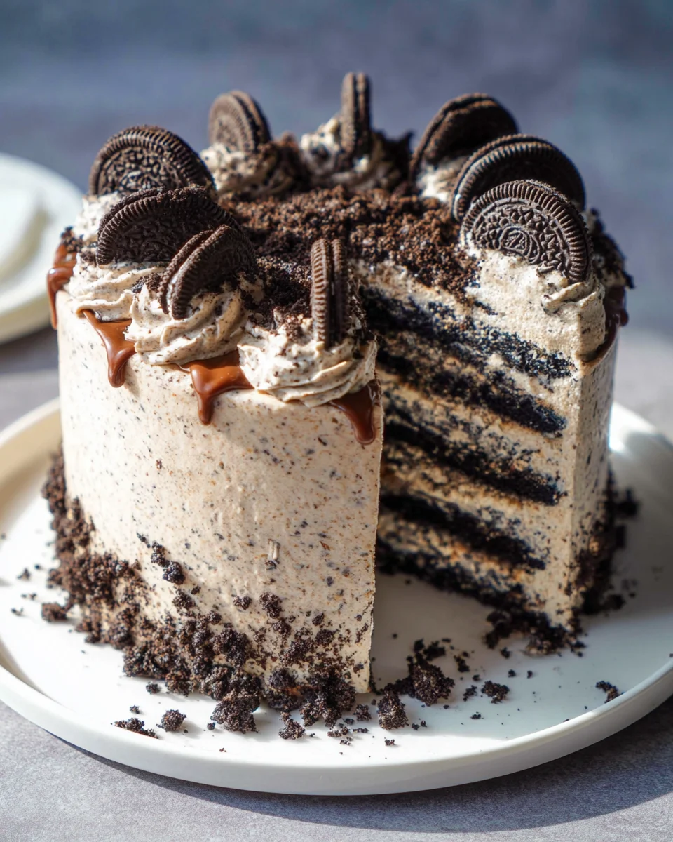 Cookies and Cream Cake with Coffee Oreo Buttercream