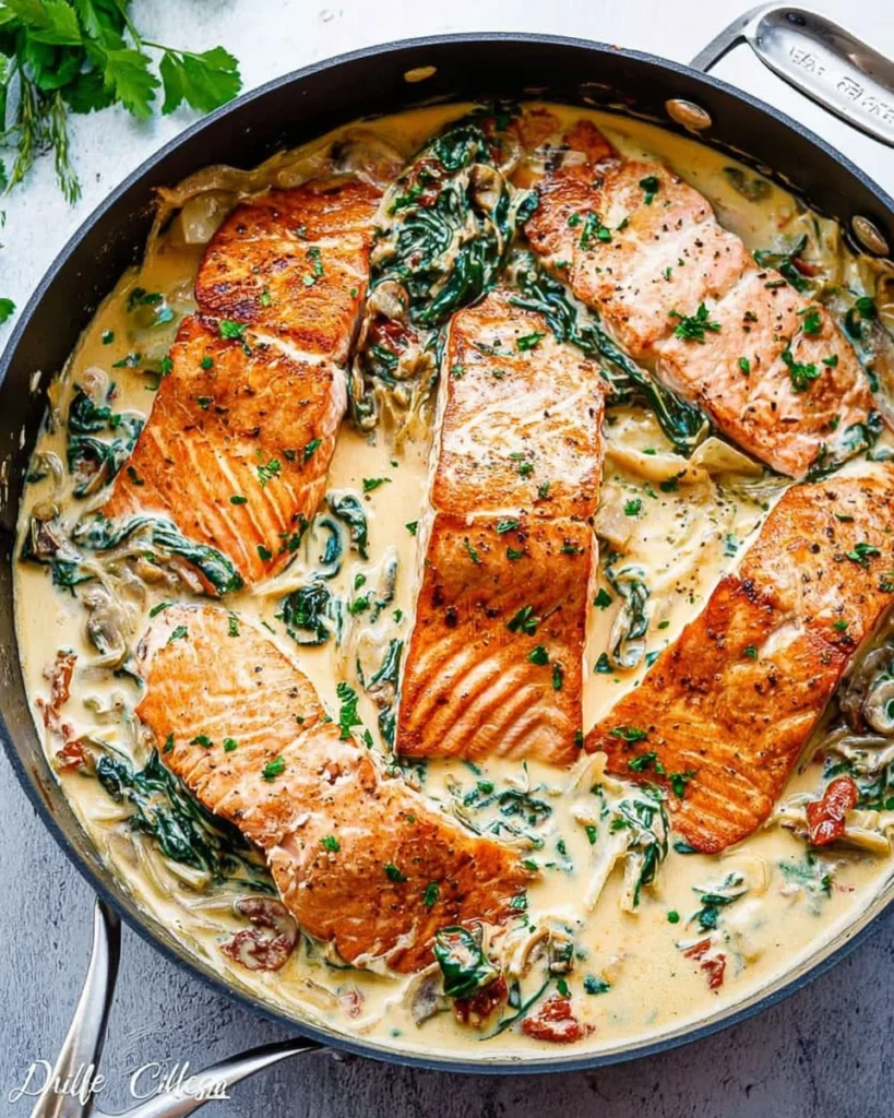 Creamy Garlic Butter Tuscan Salmon