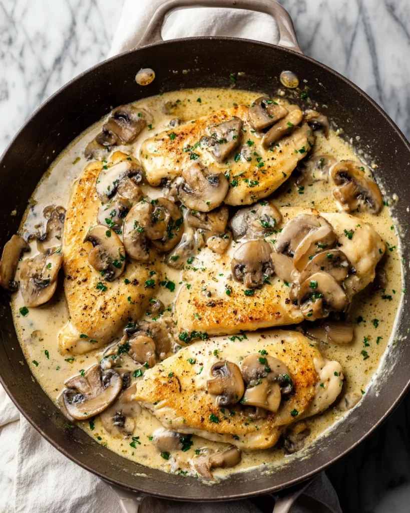 Creamy White Wine Mushroom Chicken