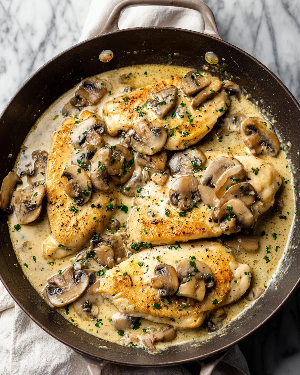 Creamy White Wine Mushroom Chicken