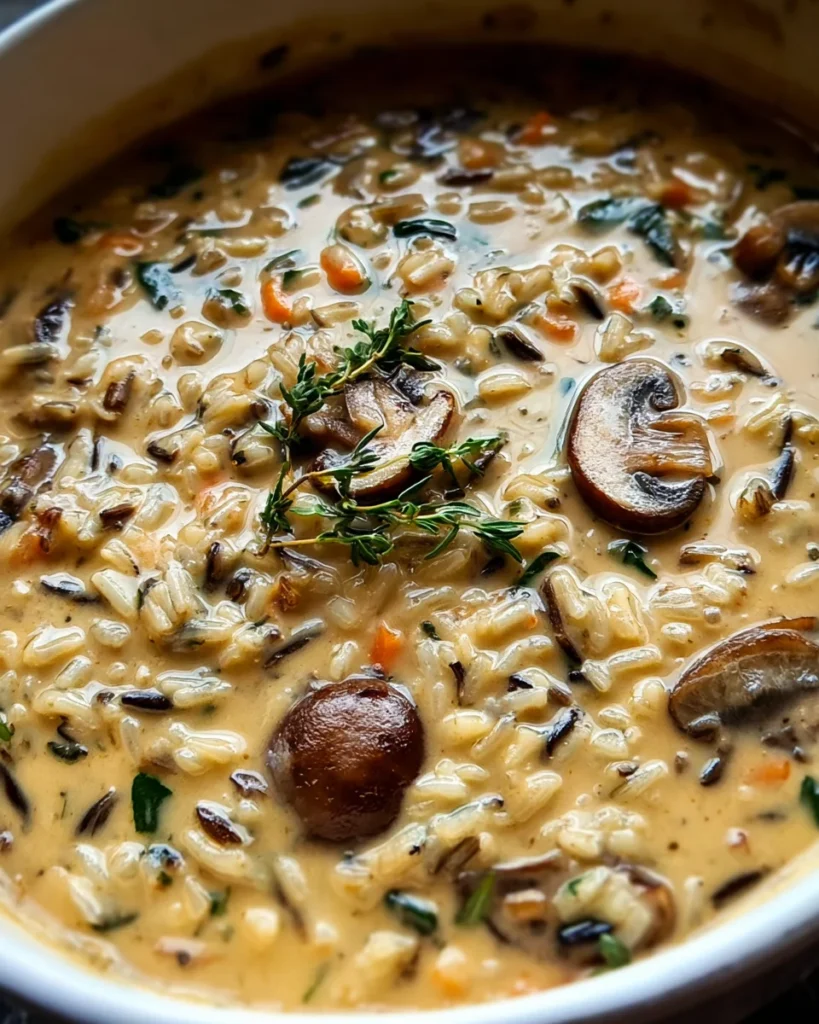 Creamy Wild Rice and Mushroom Soup
