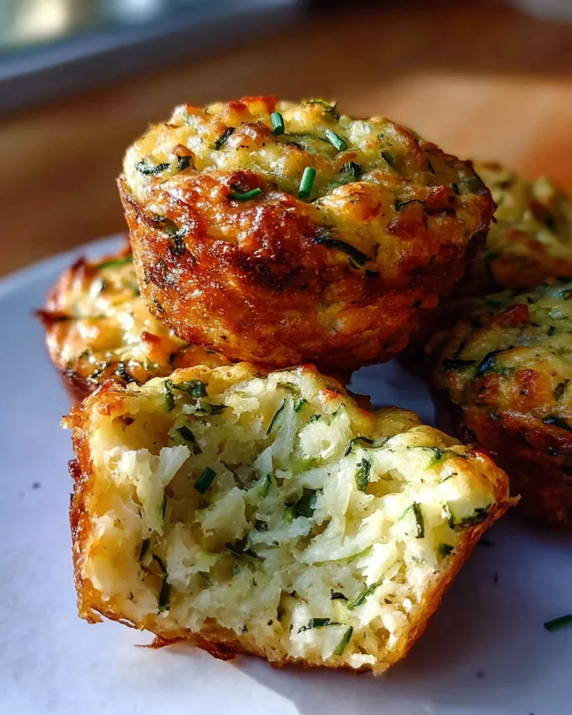 Crispy Parmesan Zucchini Potato Muffins