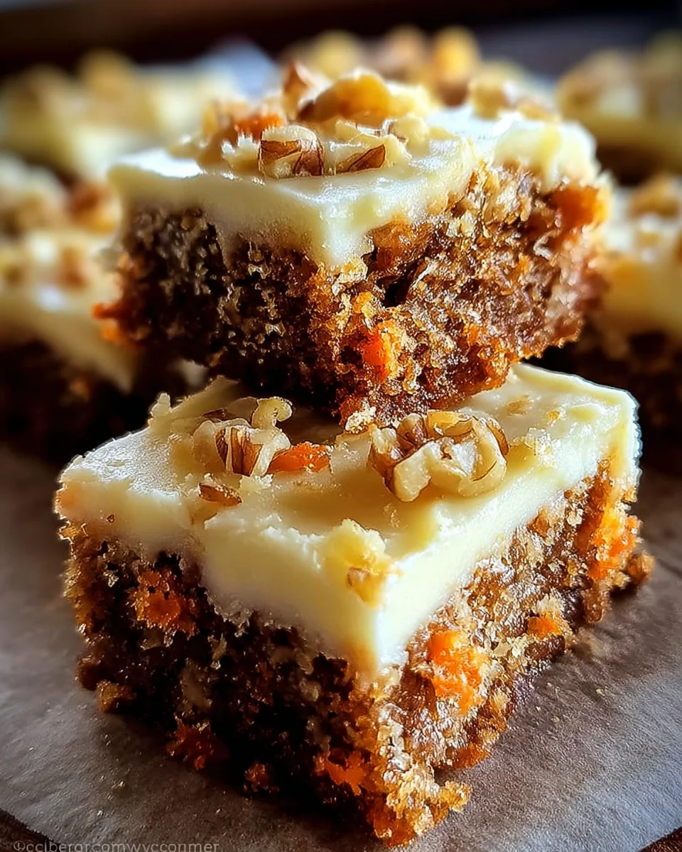 Decadent Carrot Cake Bars with Cream Cheese Frosting 21 Decadent
