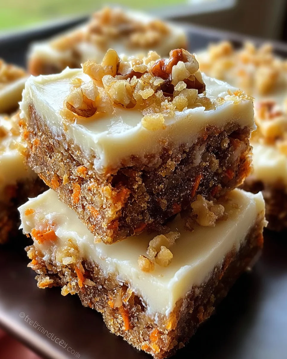 Decadent Carrot Cake Bars with Cream Cheese Frosting 22 Decadent