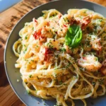 Lobster Pasta with Herb Parmesan Sauce