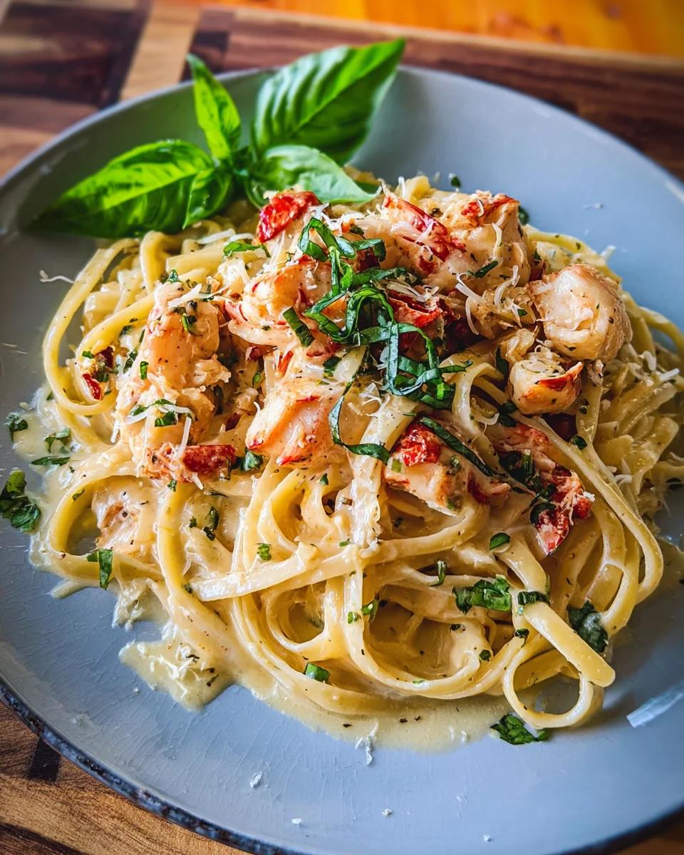 Lobster Pasta with Herb Parmesan Sauce 21 Lobster