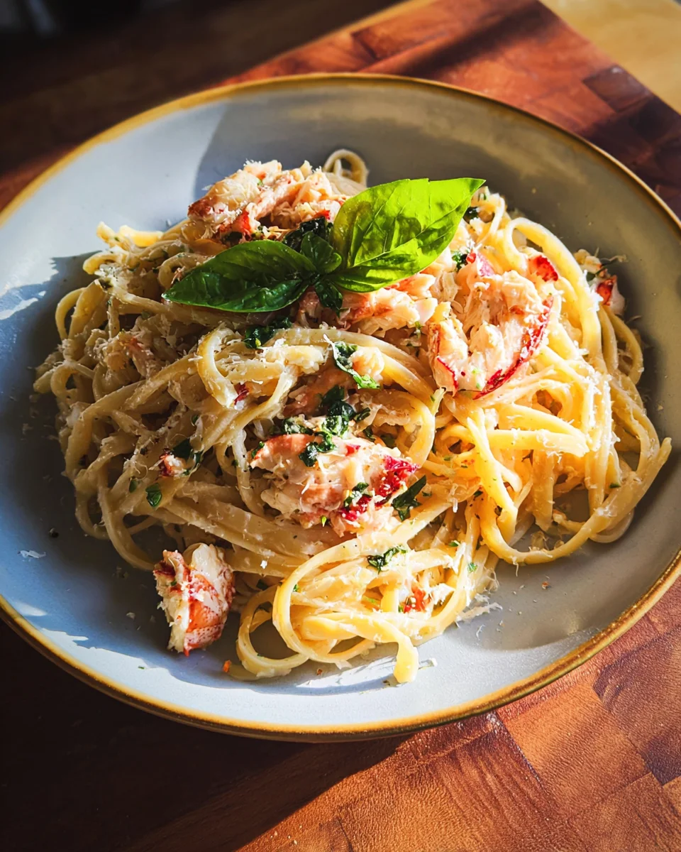 Lobster Pasta with Herb Parmesan Sauce 22 Lobster