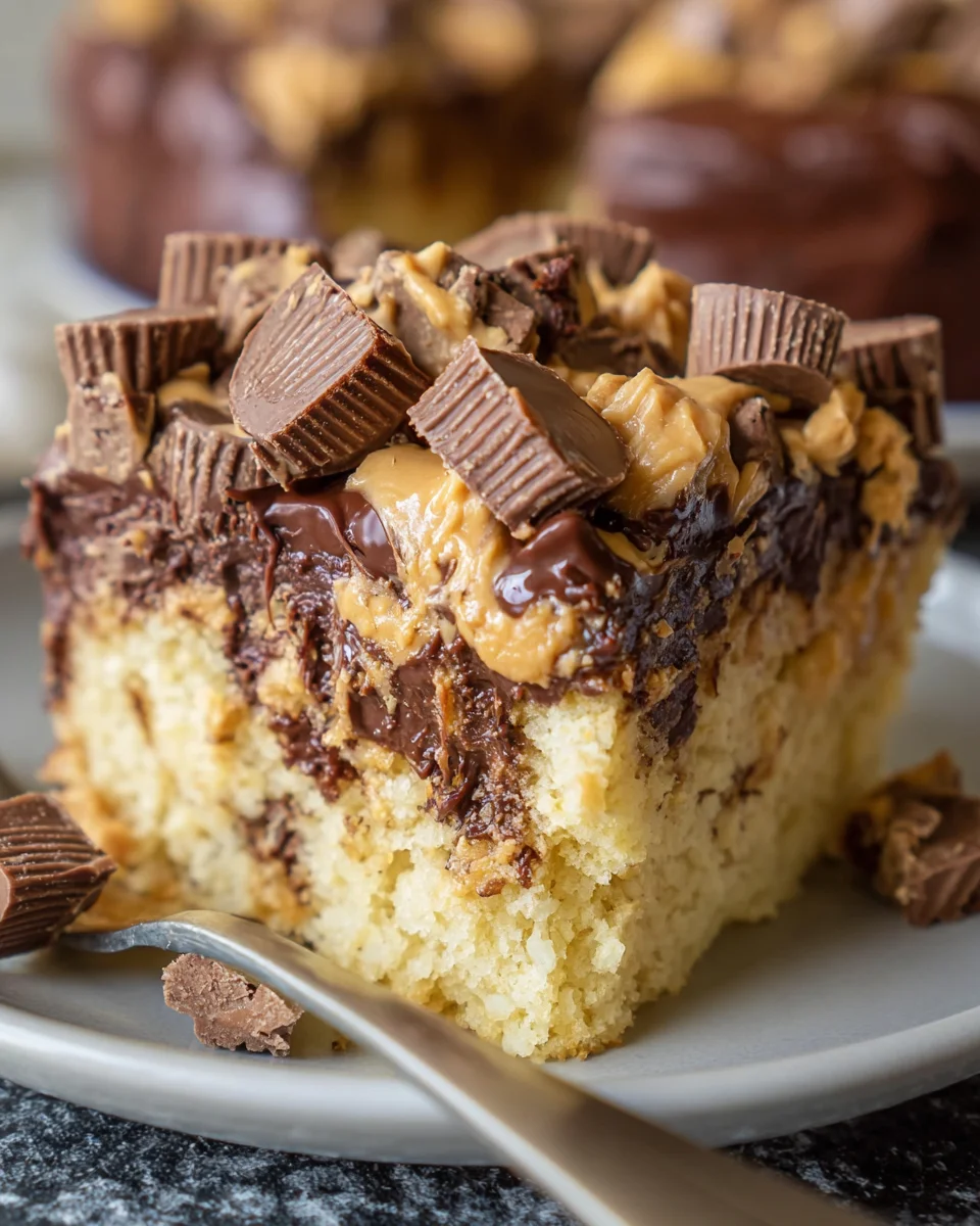 Peanut Butter Chocolate Poke Cake 24 Peanut