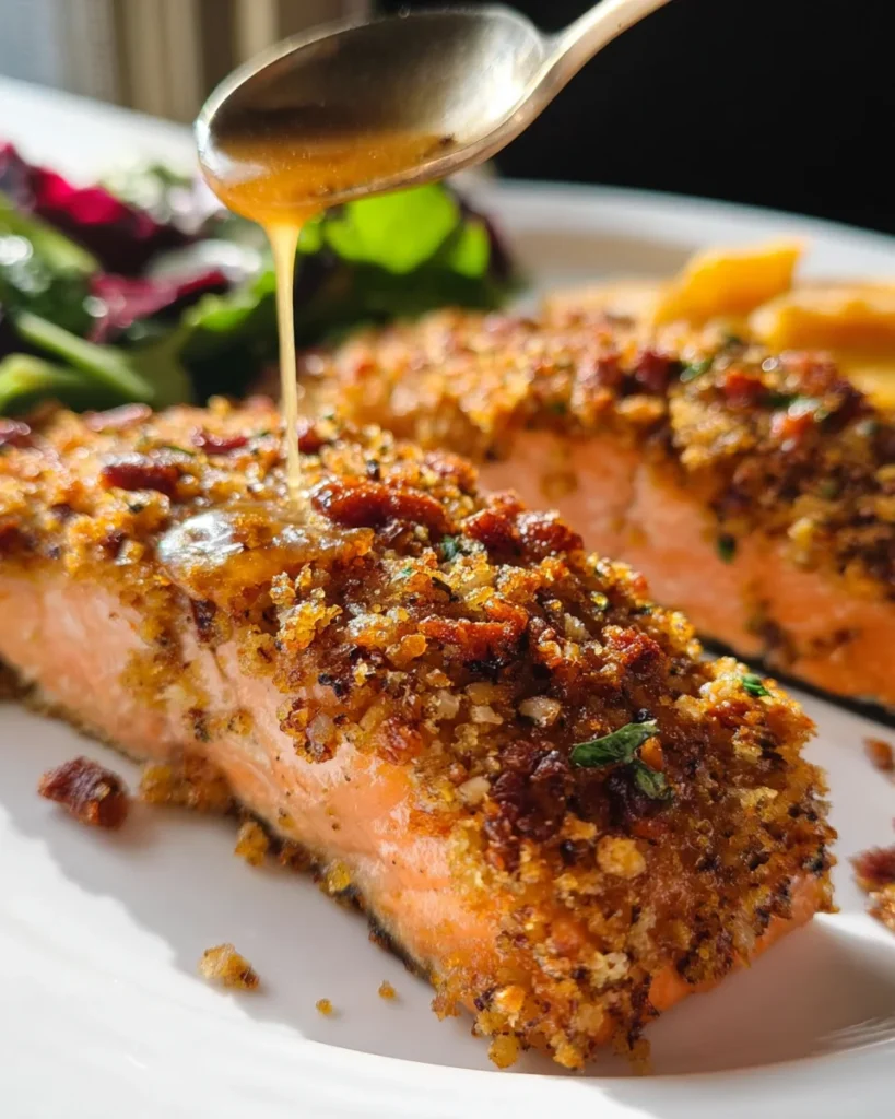 Pecan Crusted Salmon with Maple-Bourbon Glaze