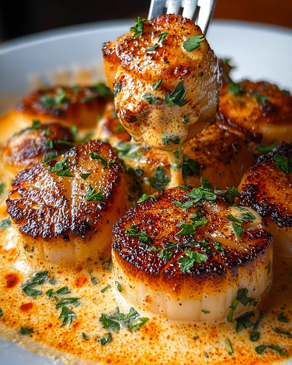 Seared Scallops with Spicy Cajun Cream Sauce 17 Seared