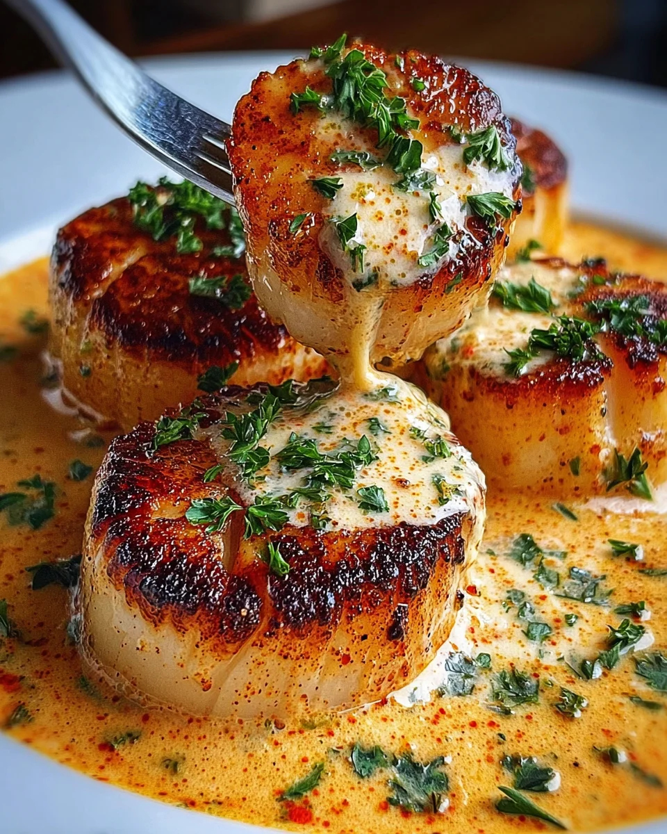 Seared Scallops with Spicy Cajun Cream Sauce 18 Seared