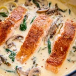 Tuscan Salmon with Parmesan Cream Sauce