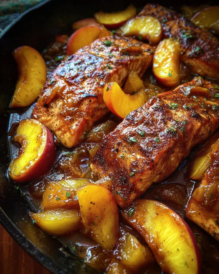 Bourbon Peach Roasted Salmon