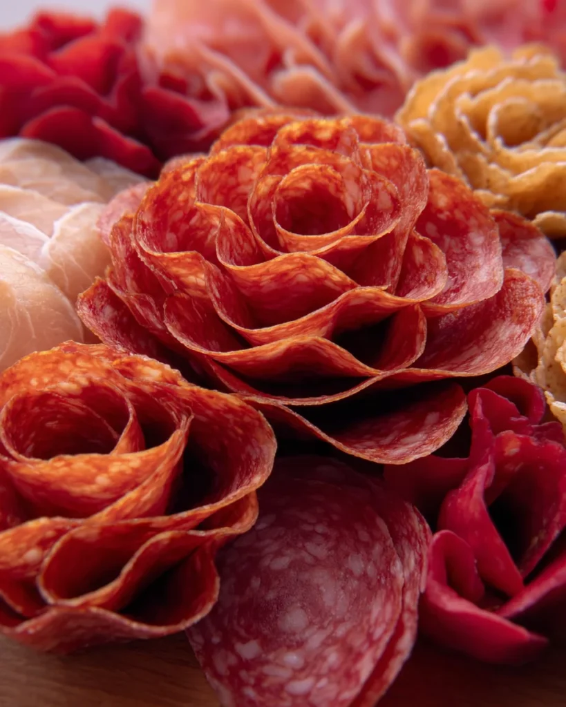 Charcuterie Board Meat Flowers
