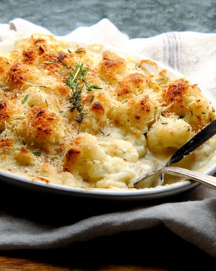 Creamy Baked Cauliflower Gratin