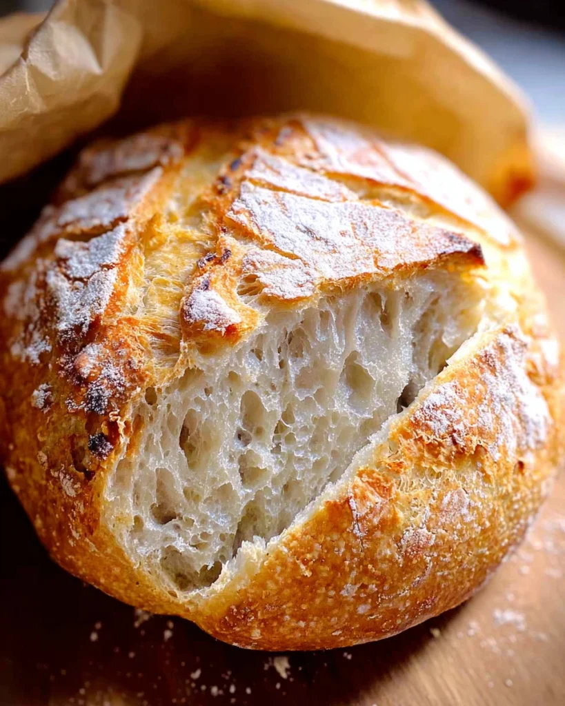 Dutch Oven No Knead Crusty Bread 4