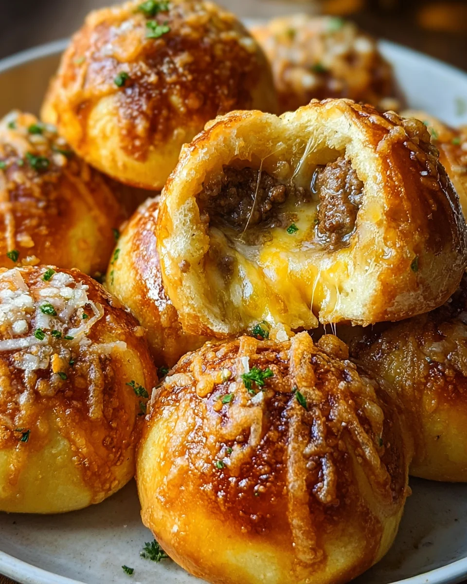 Garlic Parmesan Cheeseburger Bombs