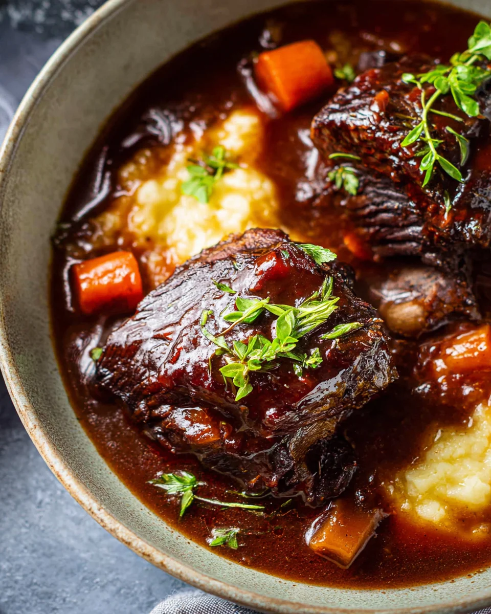 Red Wine Braised Short Ribs in Dutch Oven