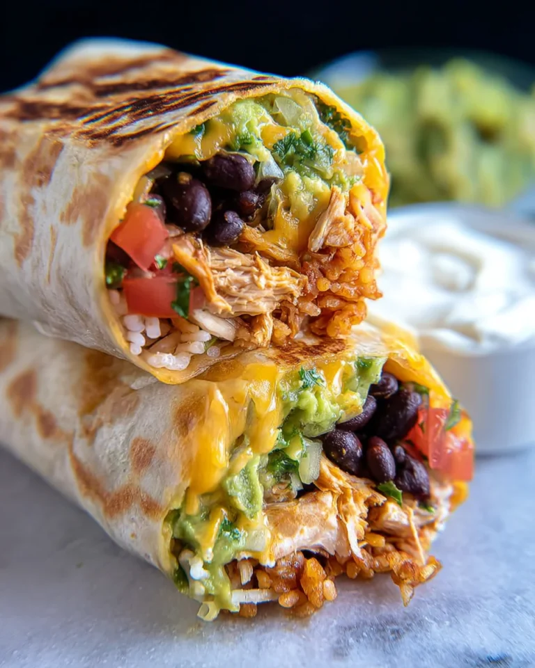 Seven Layer Chicken Burritos