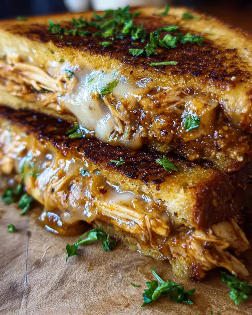 BBQ Chicken Grilled Cheese Sandwich