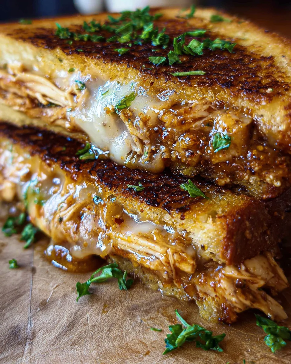 BBQ Chicken Grilled Cheese Sandwich