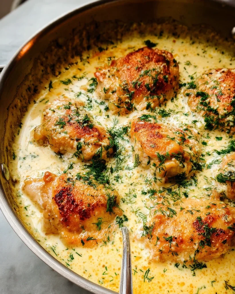 Creamy Oven Baked Chicken Thighs