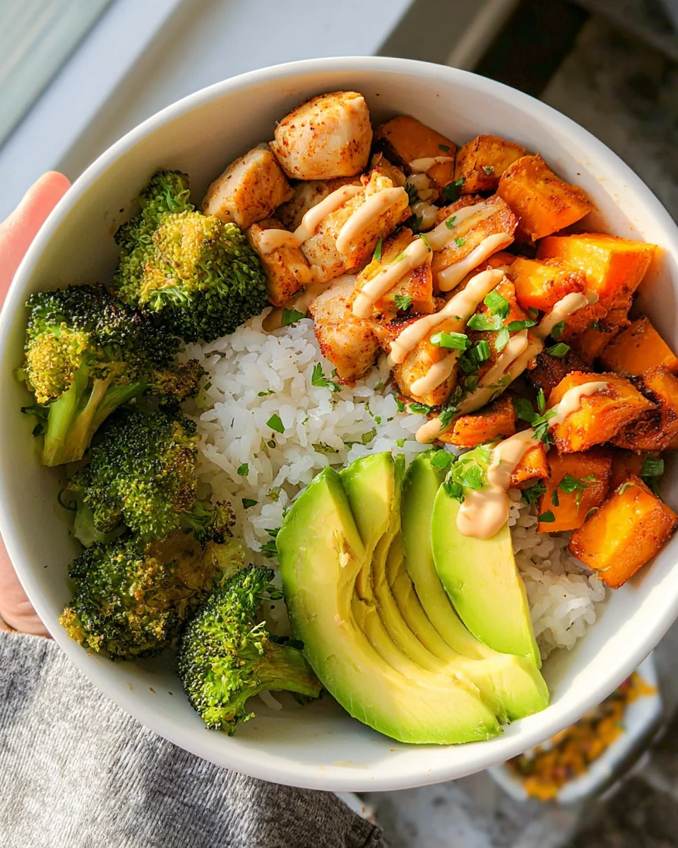 Healthy Chicken & Sweet Potato Rice Bowl