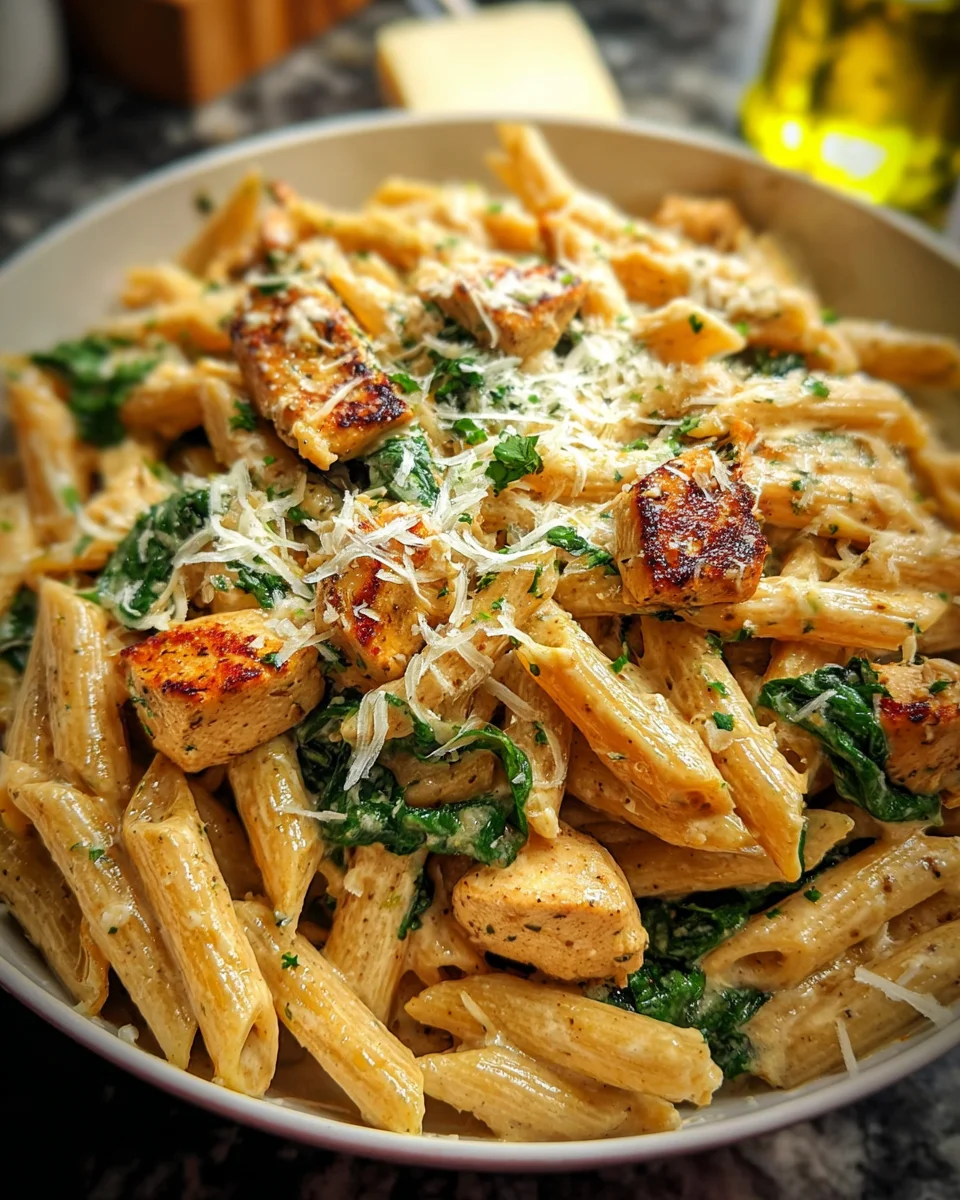 Healthy Garlic Parmesan Chicken Pasta
