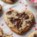 Heart Shaped Chocolate Chip Cookies