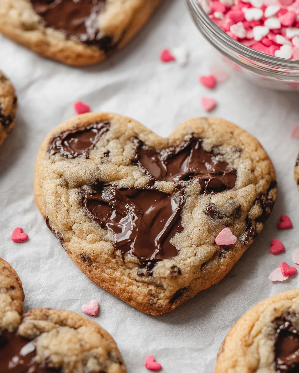Heart Shaped Chocolate Chip Cookies
