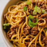 Mongolian Ground Beef Noodles
