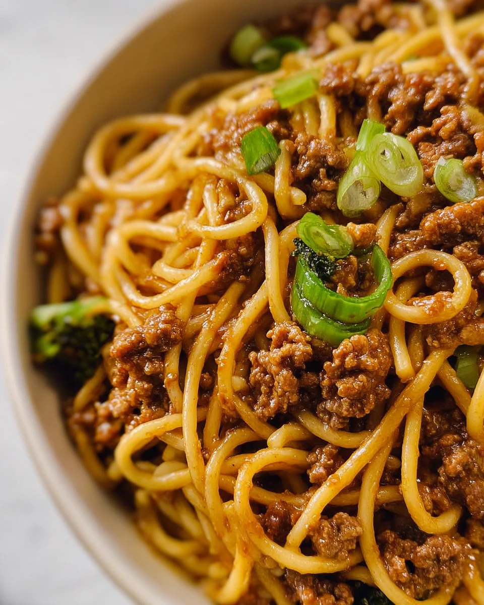 Mongolian Ground Beef Noodles