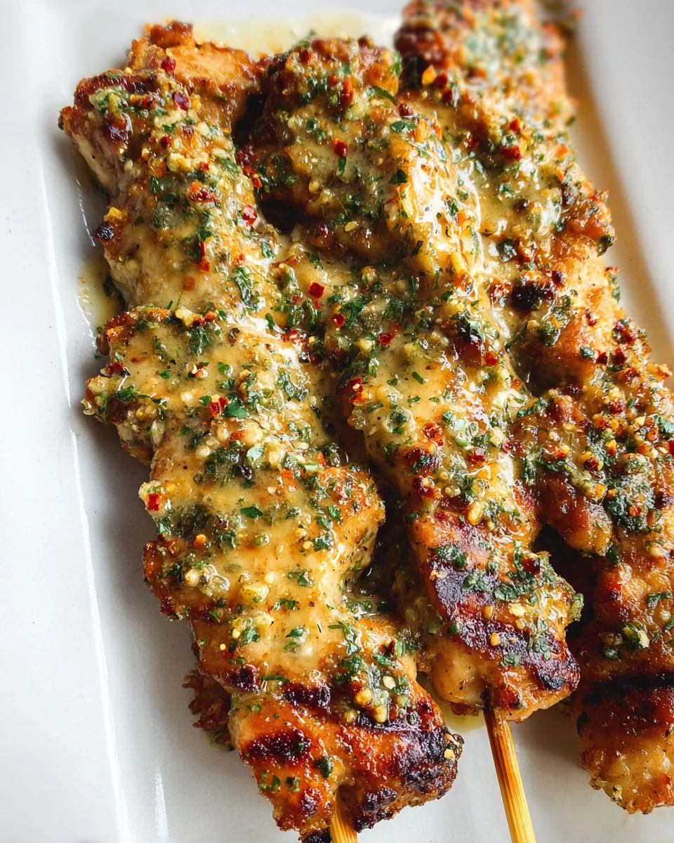 Ranch Garlic Parmesan Chicken Skewers