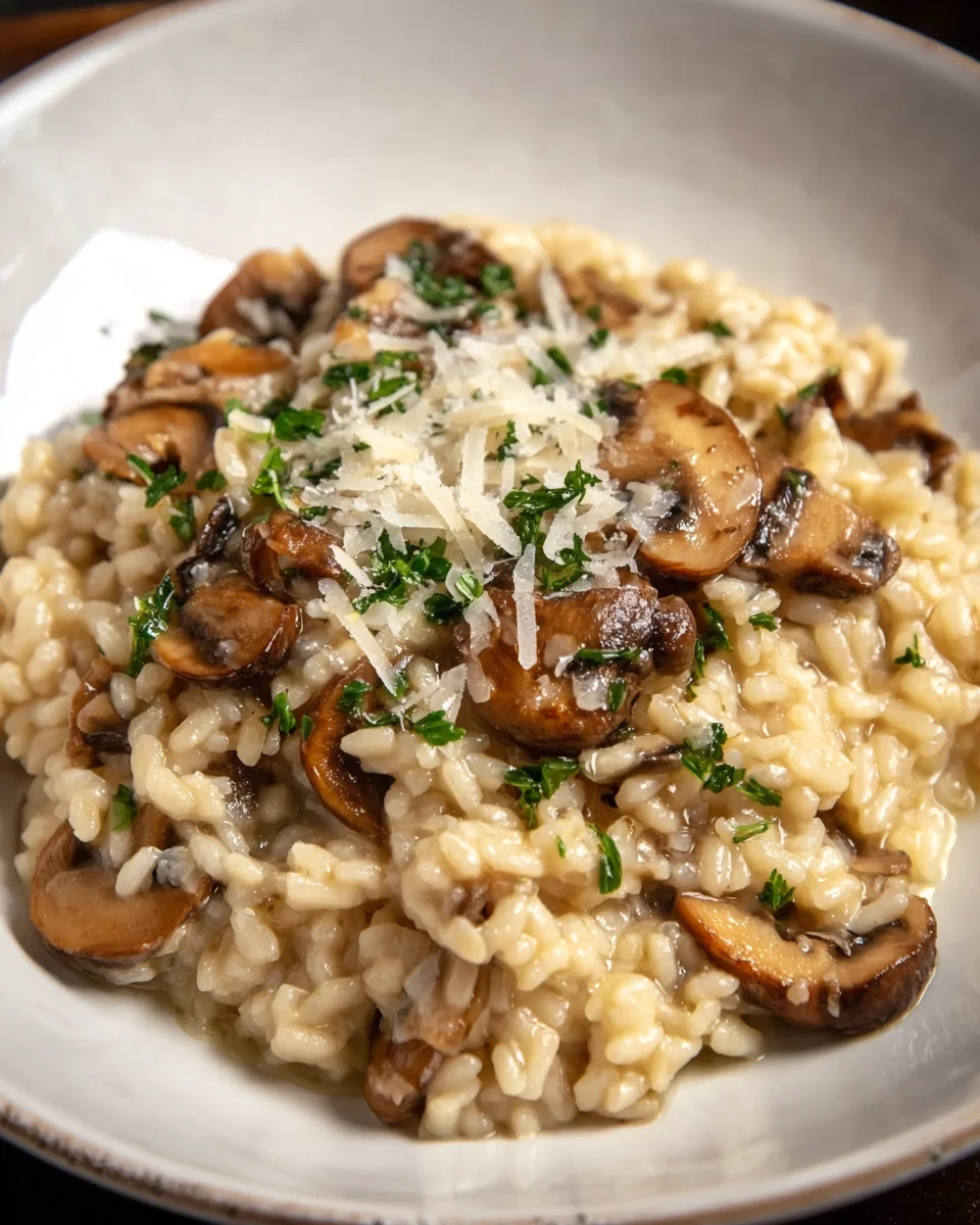 Risotto Mushrooms Italian Dish