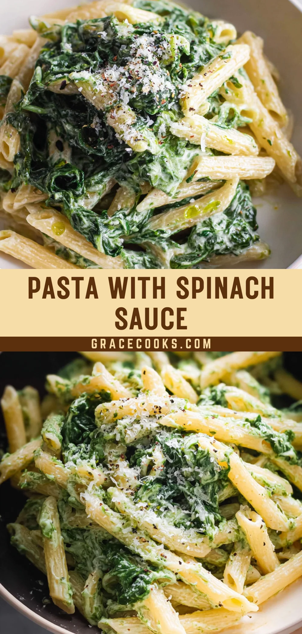 Pasta with Spinach Sauce 20 Pinterest Hidden Image