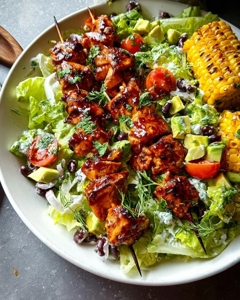 BBQ Chicken Skewer Salad